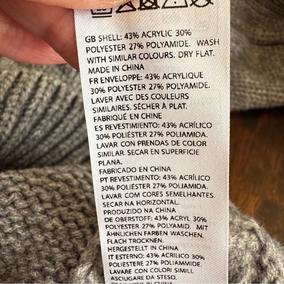 NA-KD Structured Super Chunky Gray Mock Neck Scandi Knitted Sweater Sz L - Picture 8 of 10